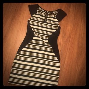 A black and white express dress